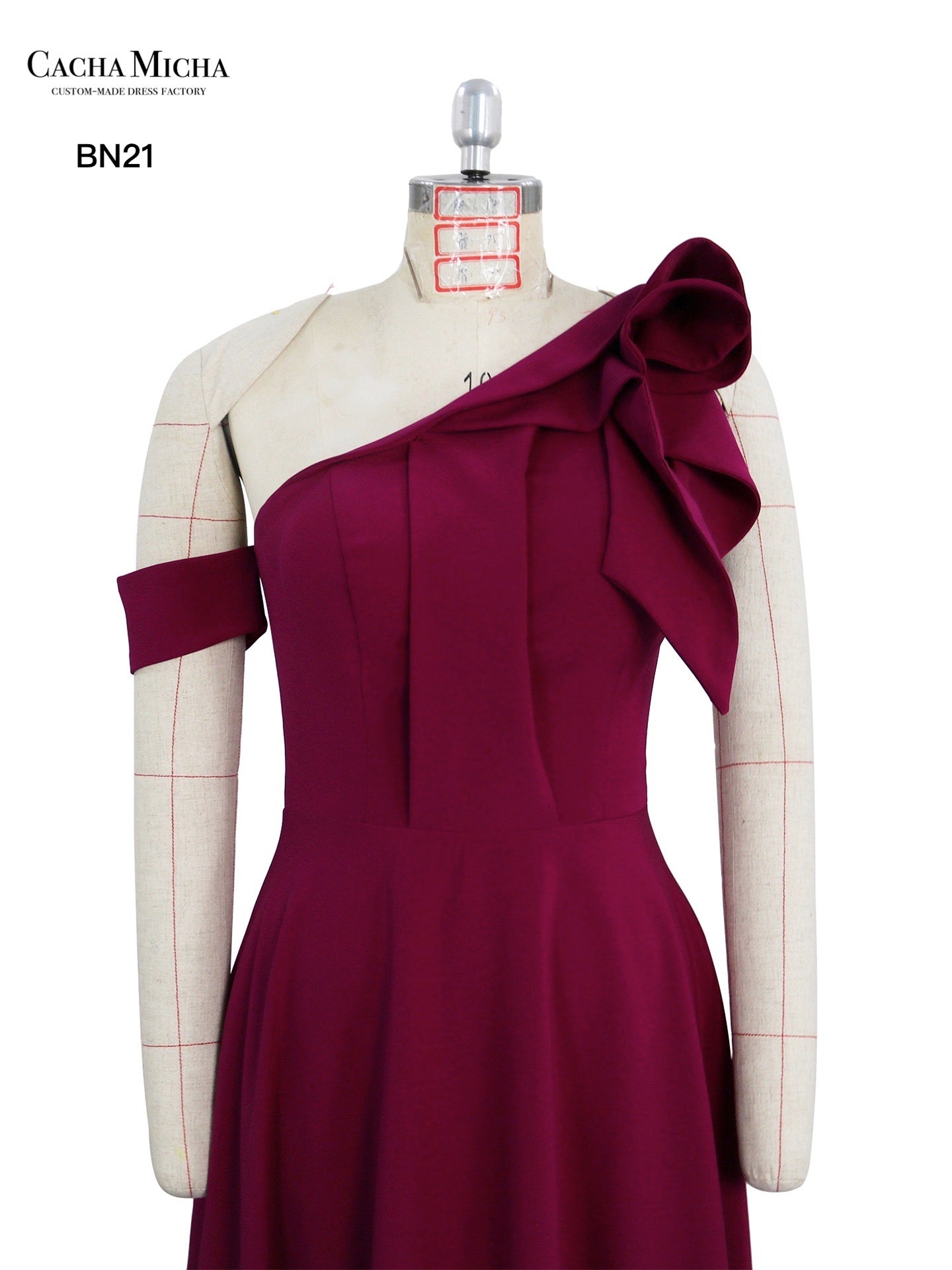 Unique Ruffle Top A Line Bridesmaid Dress BN21
