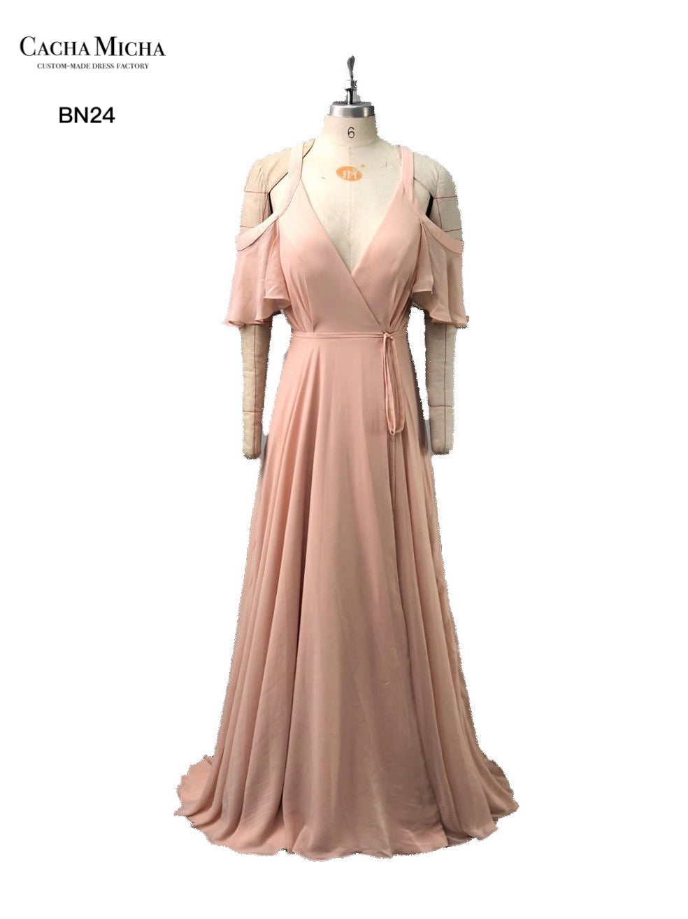 Off Shoulder Chiffon Bridesmaid Dress BN24
