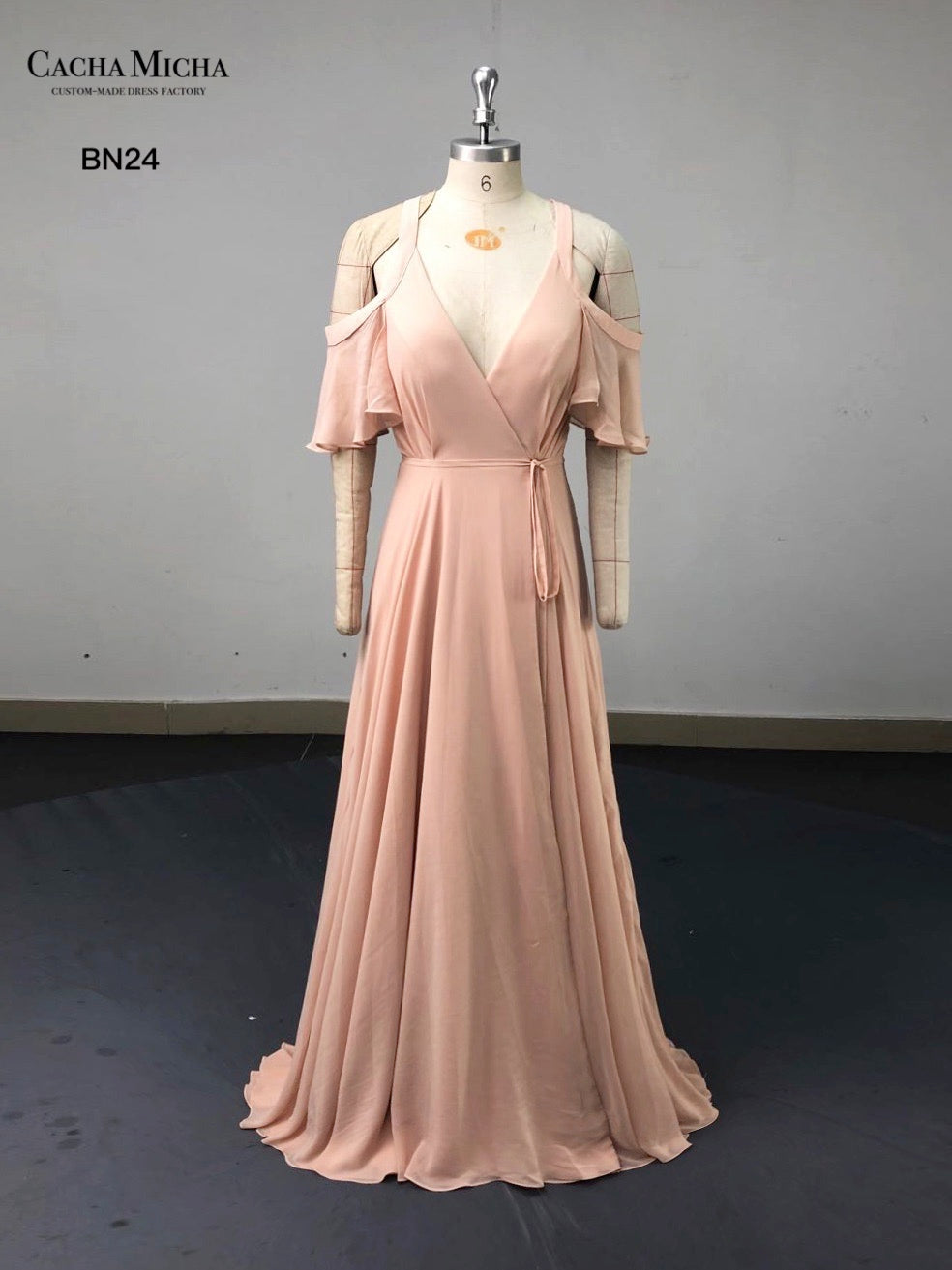 Off Shoulder Chiffon Bridesmaid Dress BN24