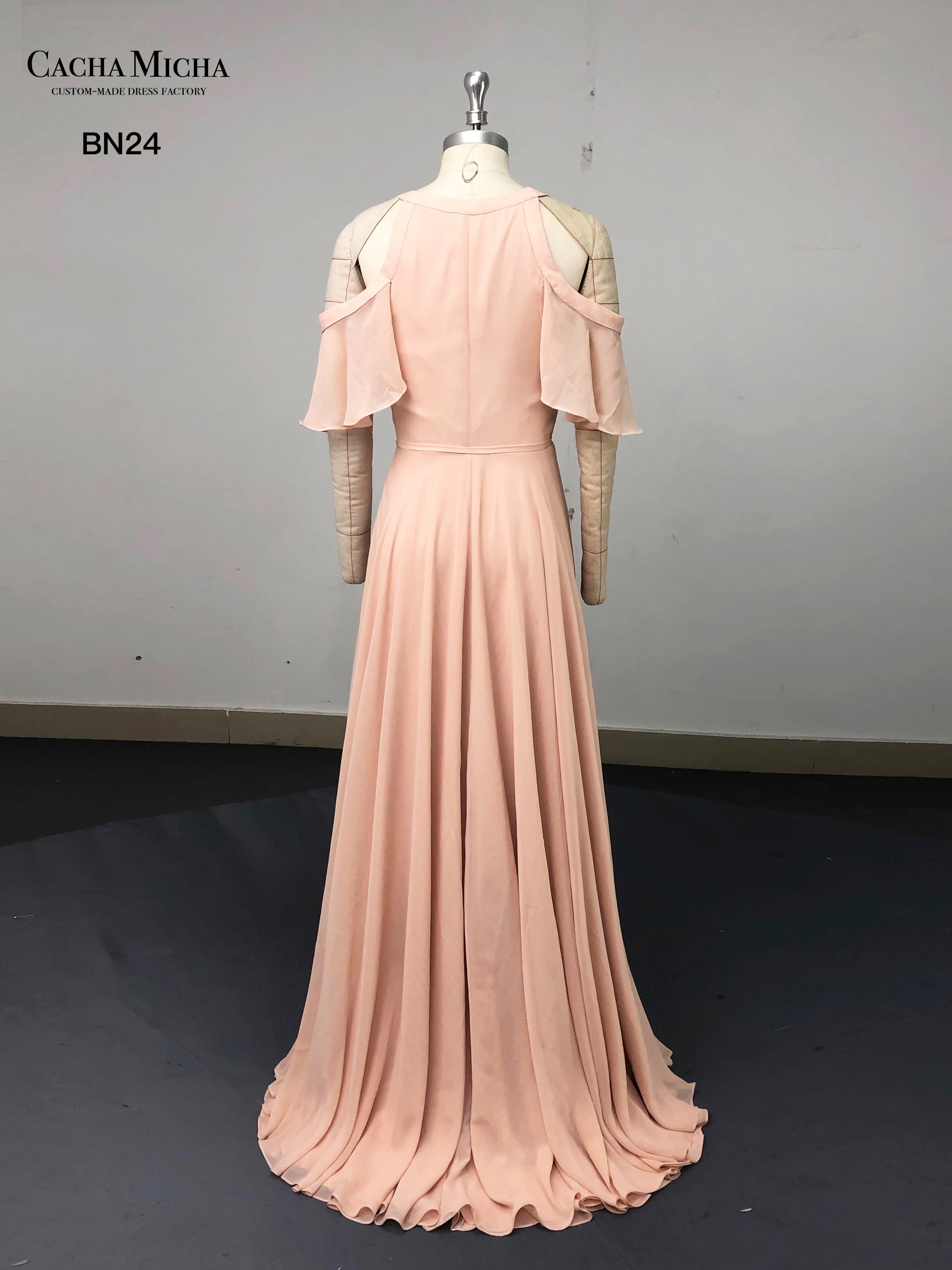Off Shoulder Chiffon Bridesmaid Dress BN24