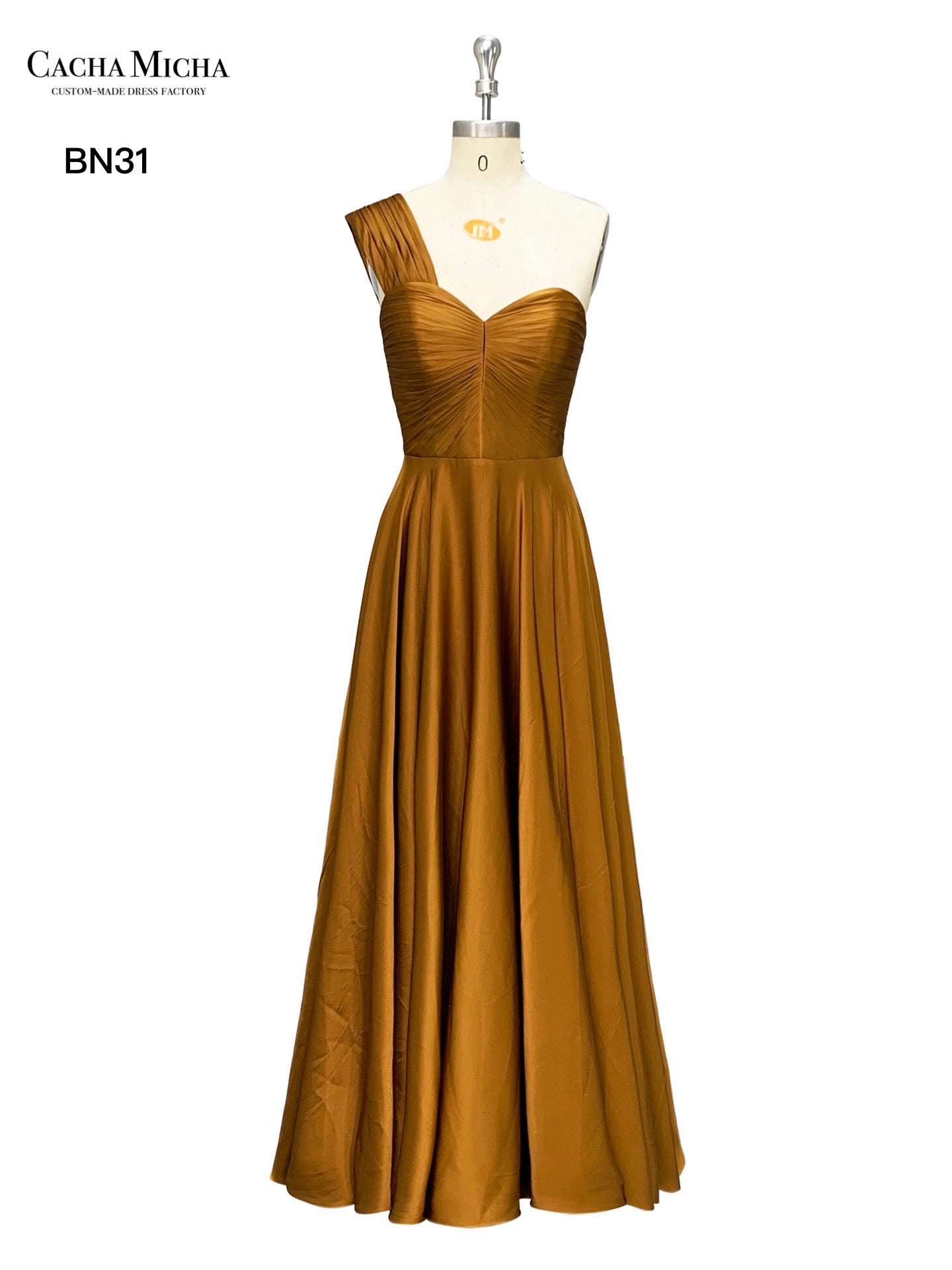 One Shoulder Charmuse Satin Bridesmaid Dress BN31