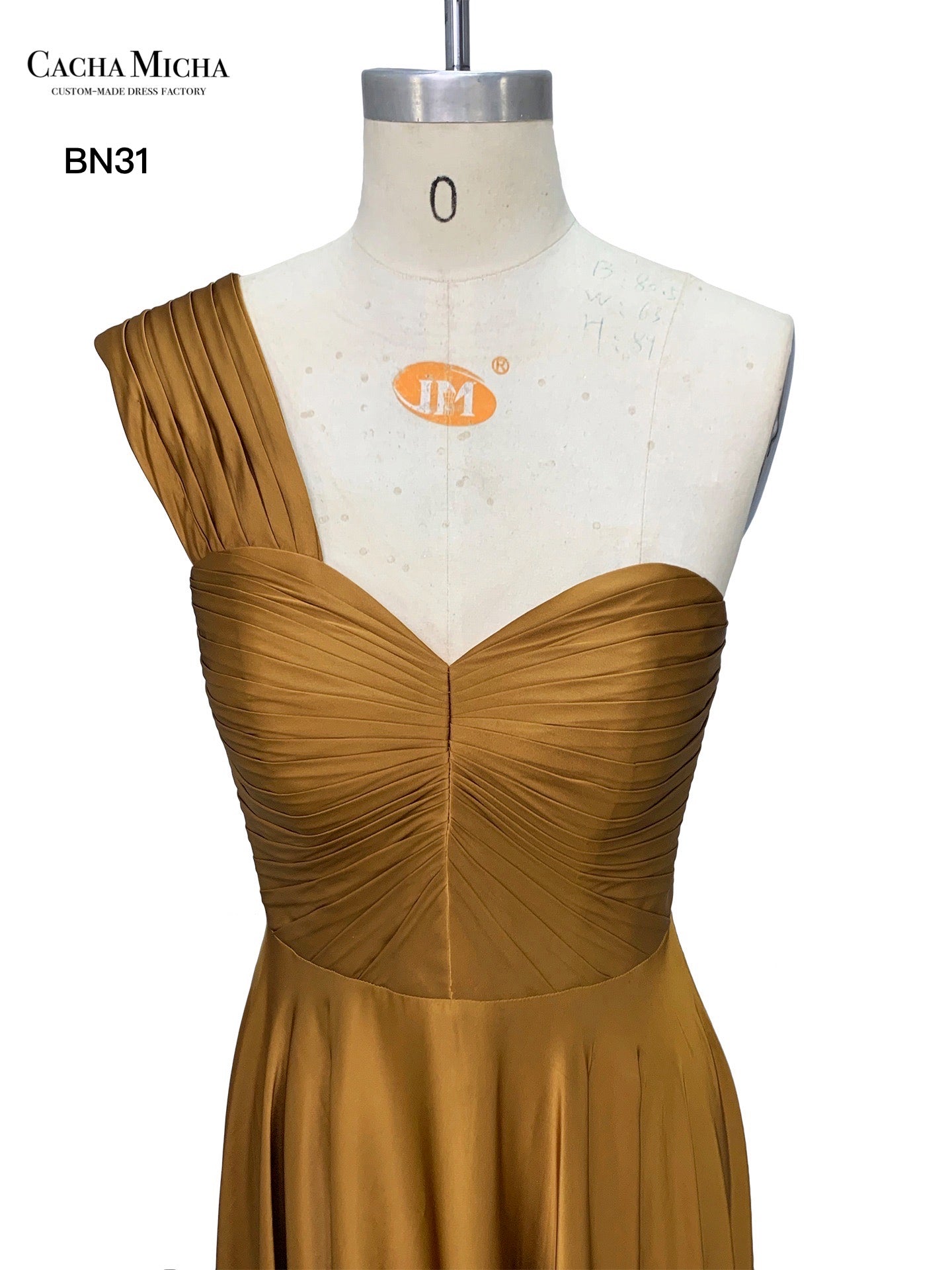 One Shoulder Charmuse Satin Bridesmaid Dress BN31
