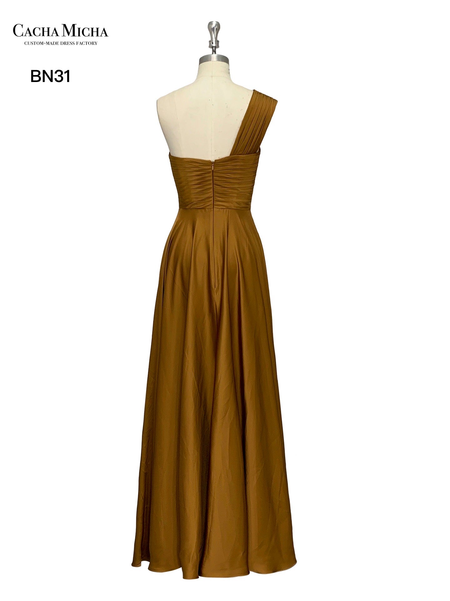 One Shoulder Charmuse Satin Bridesmaid Dress BN31