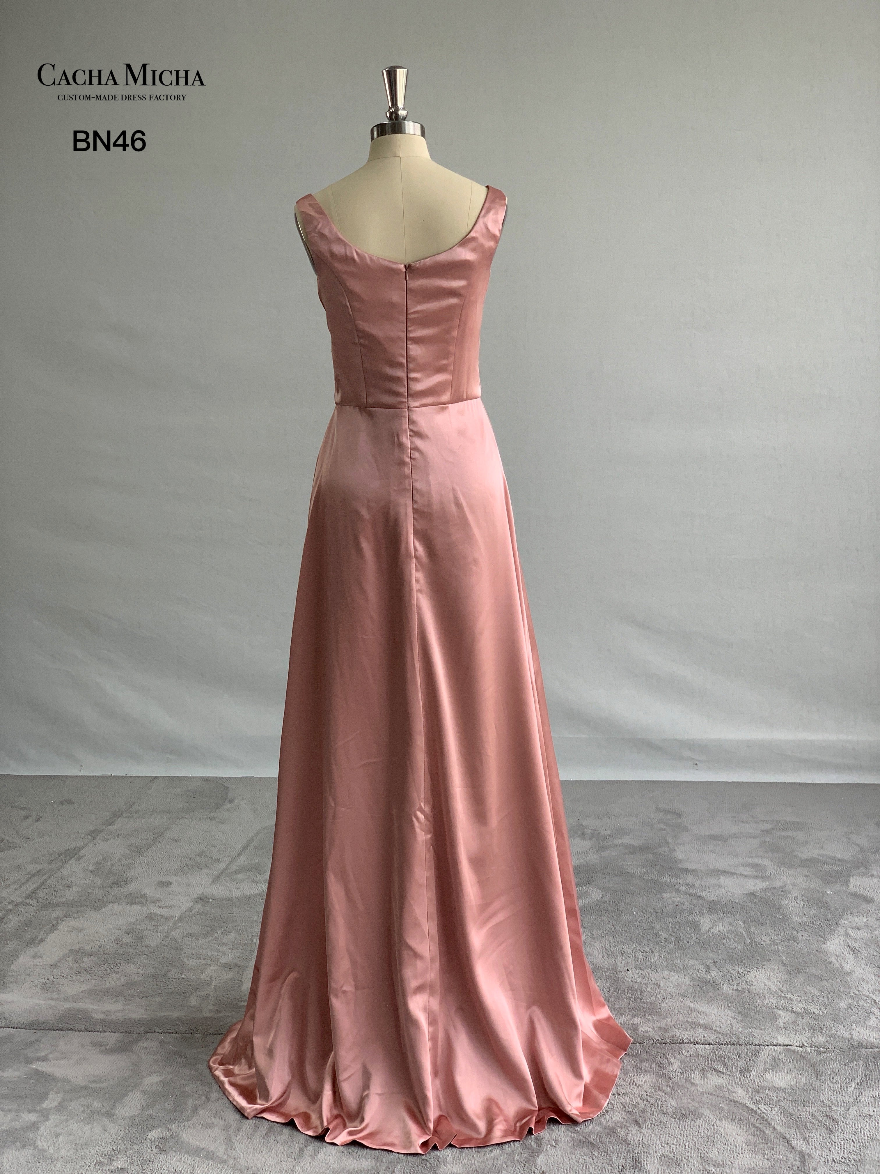 Simple Round Neck Bridesmaid Dress BN46