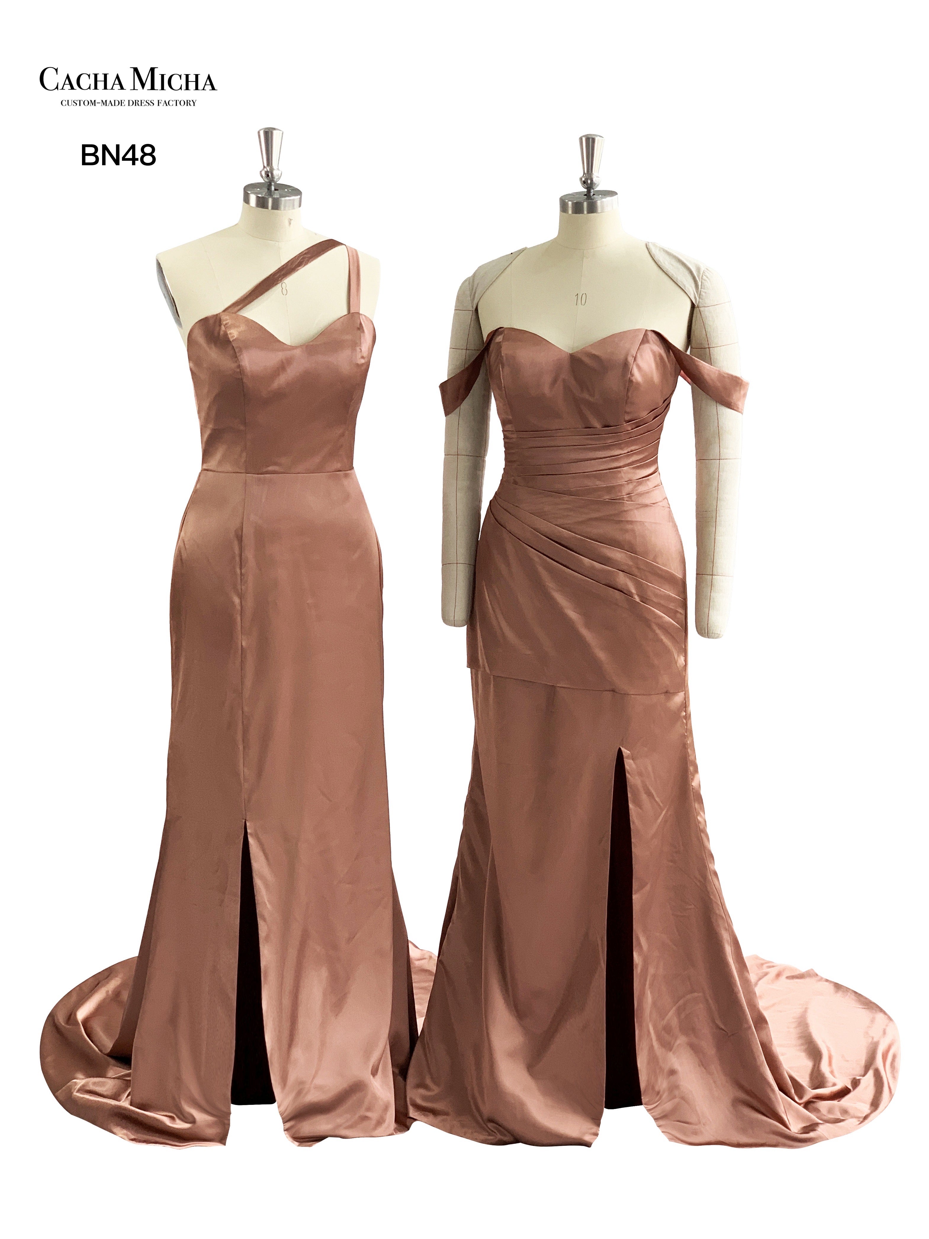 Off Shoulder Satin Bridesmaid Dress BN48