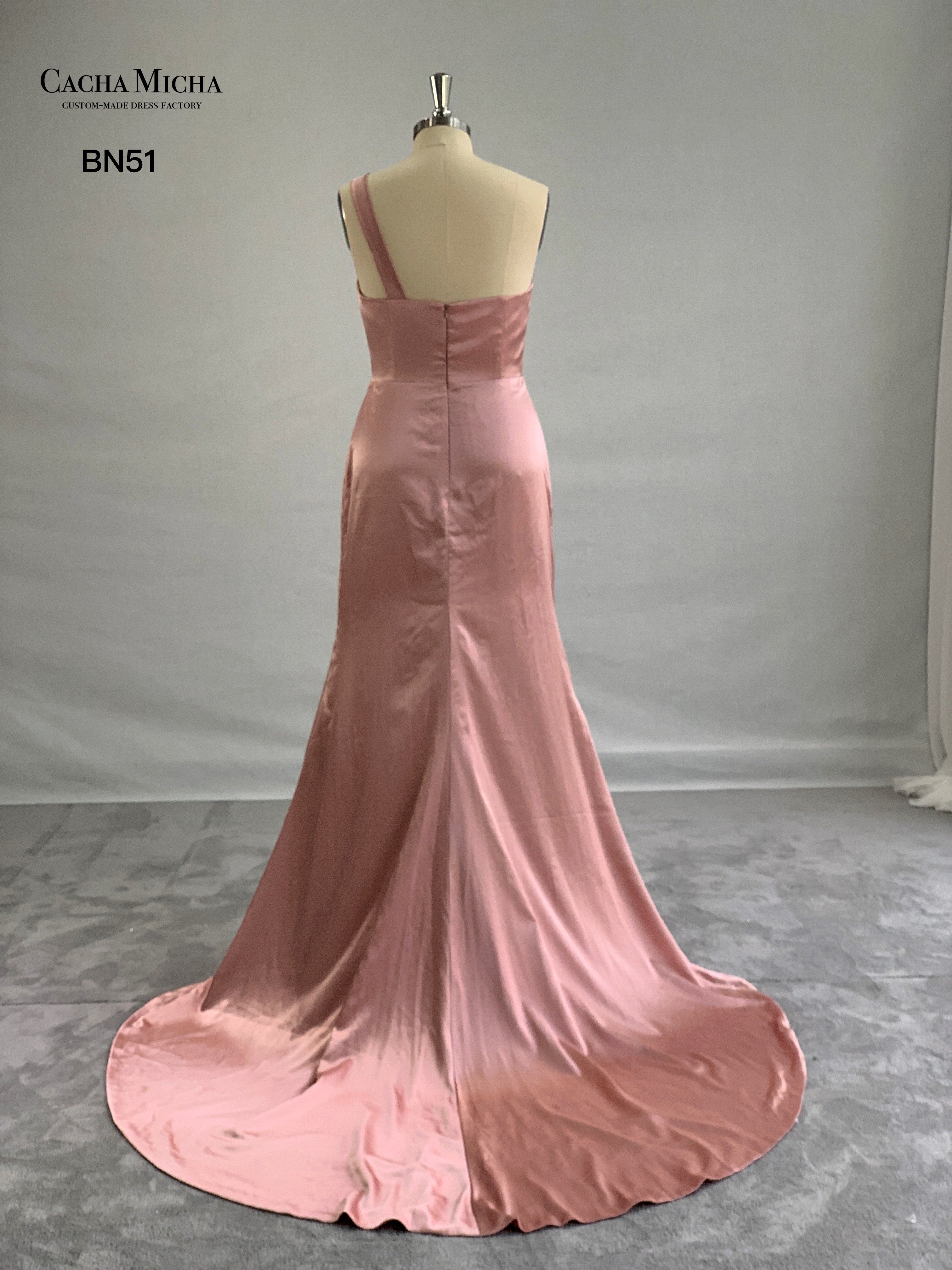 Dusty Pink Satin Bridesmaid Dress BN51