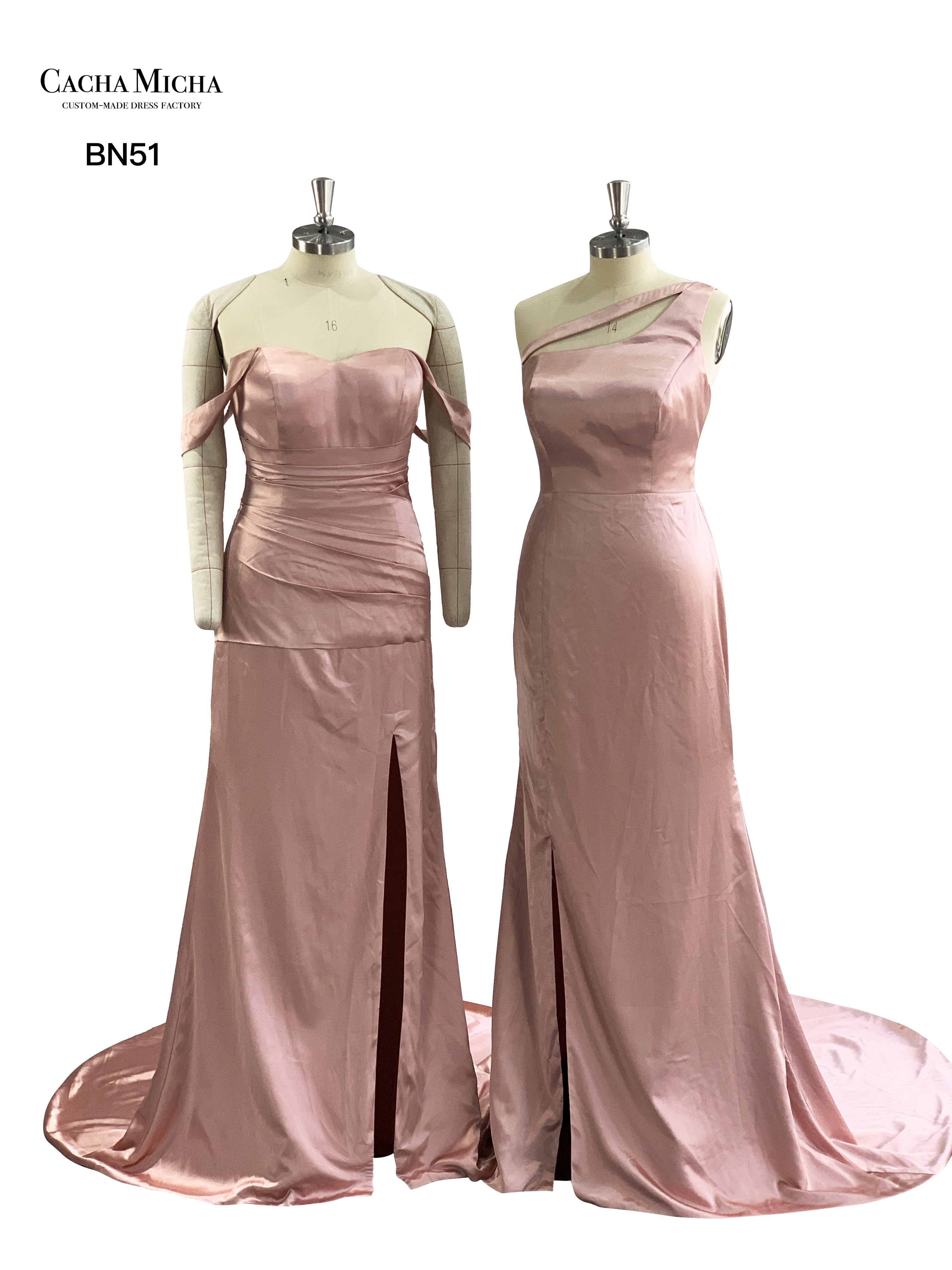 Dusty Pink Satin Bridesmaid Dress BN51
