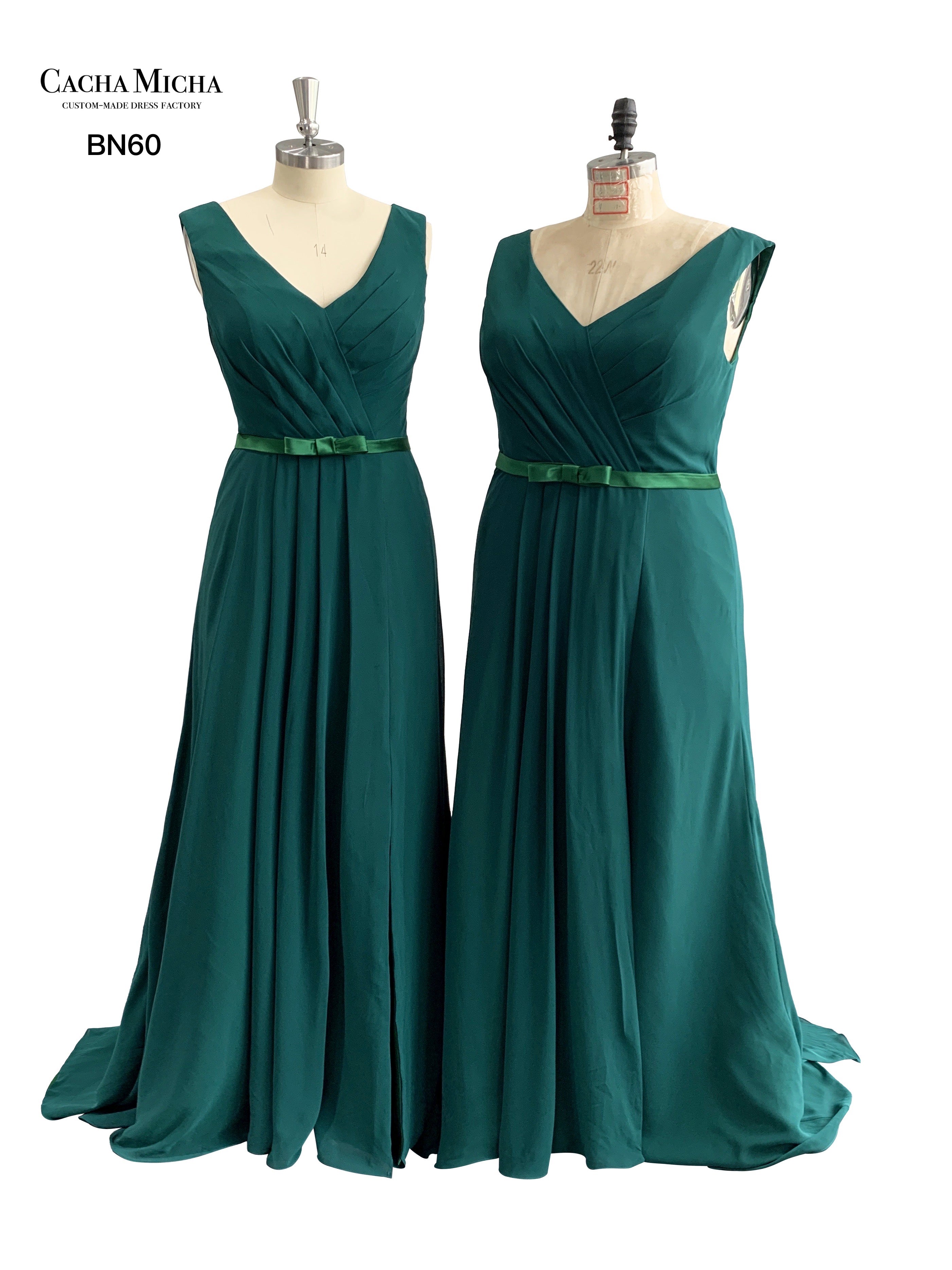 Emerald Green Chiffon Bridesmaid Dress BN60