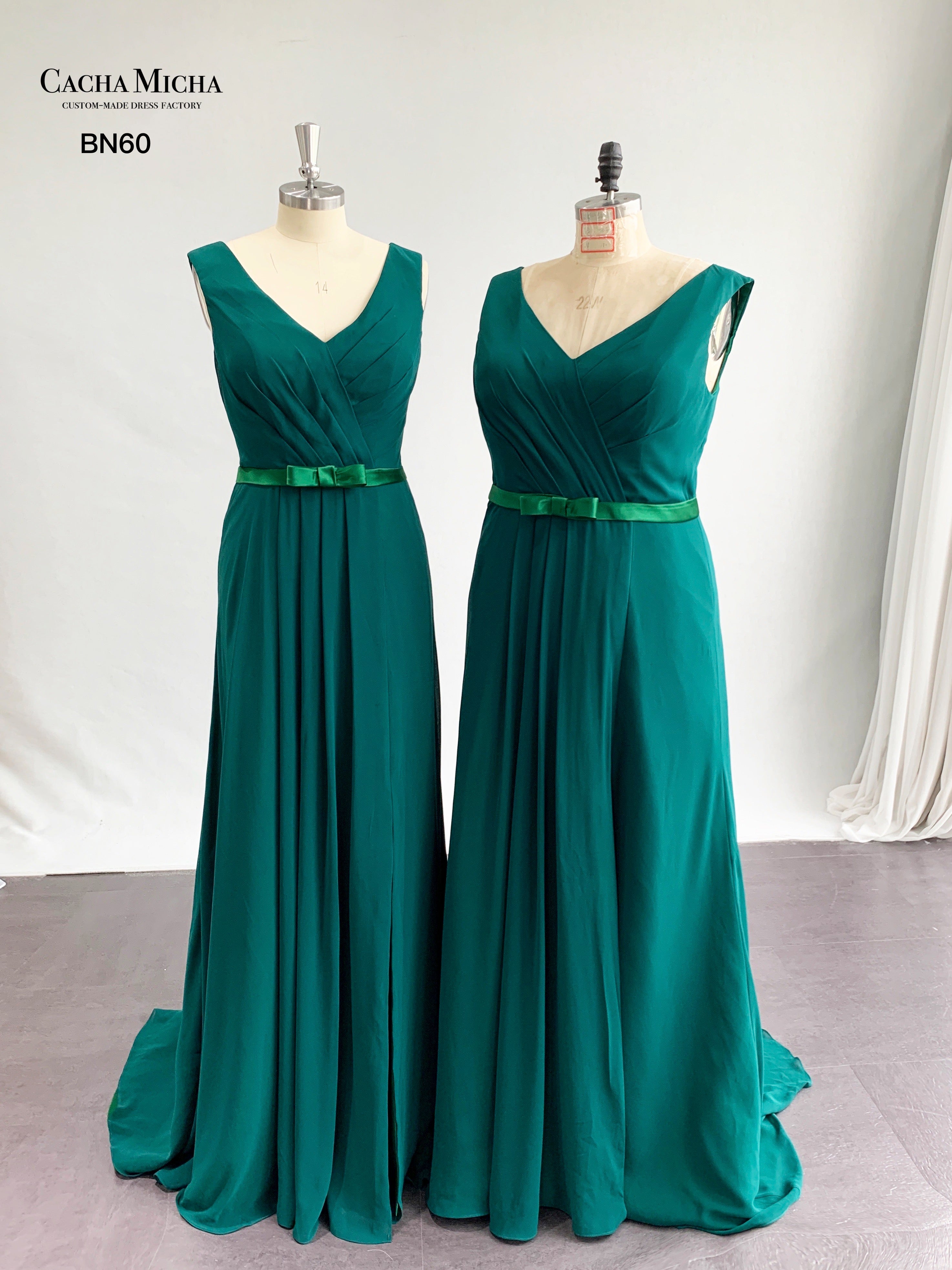 Emerald Green Chiffon Bridesmaid Dress BN60