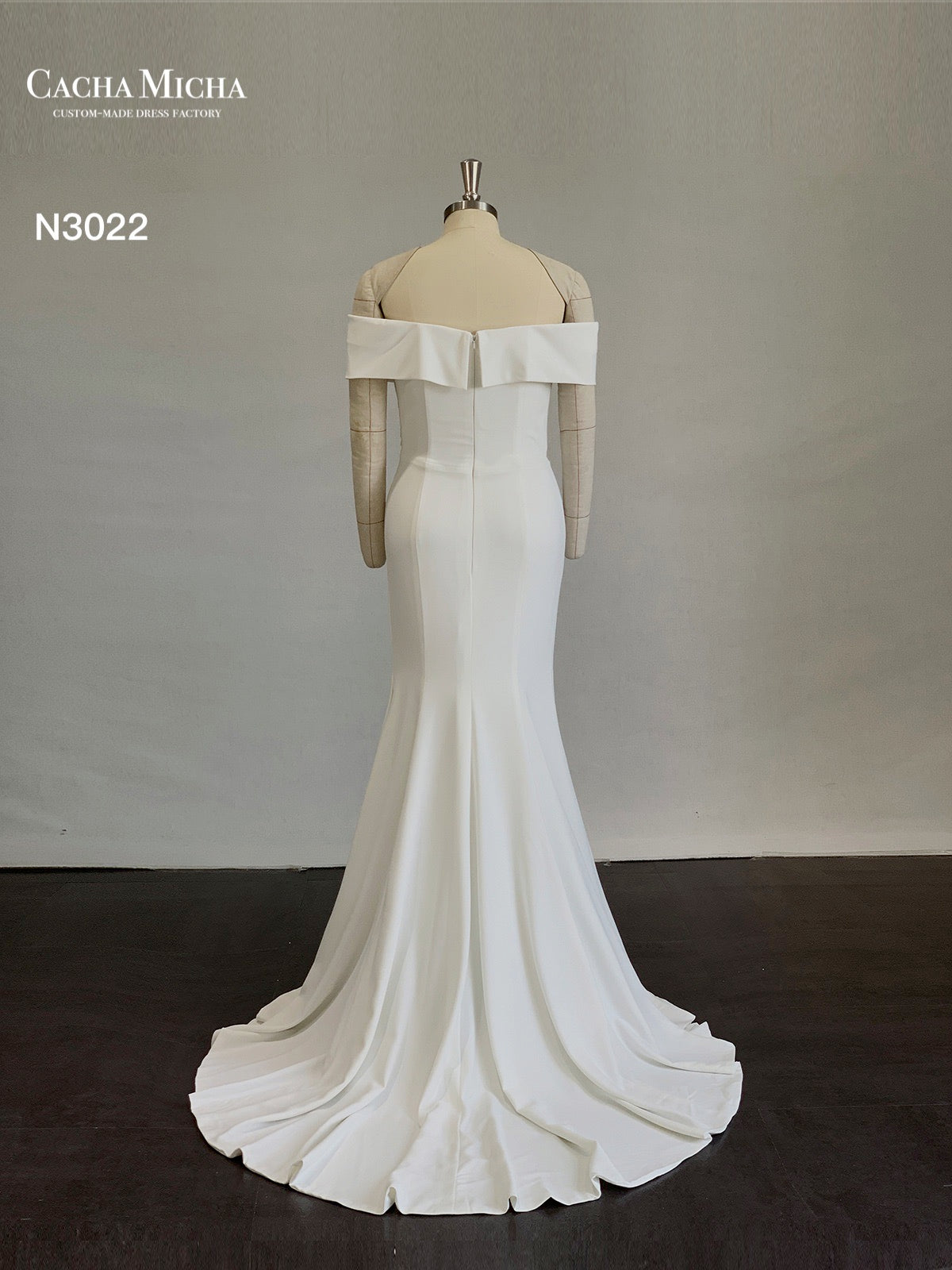 Classic Off Shoulder Crepe Mermaid Dresses N3022