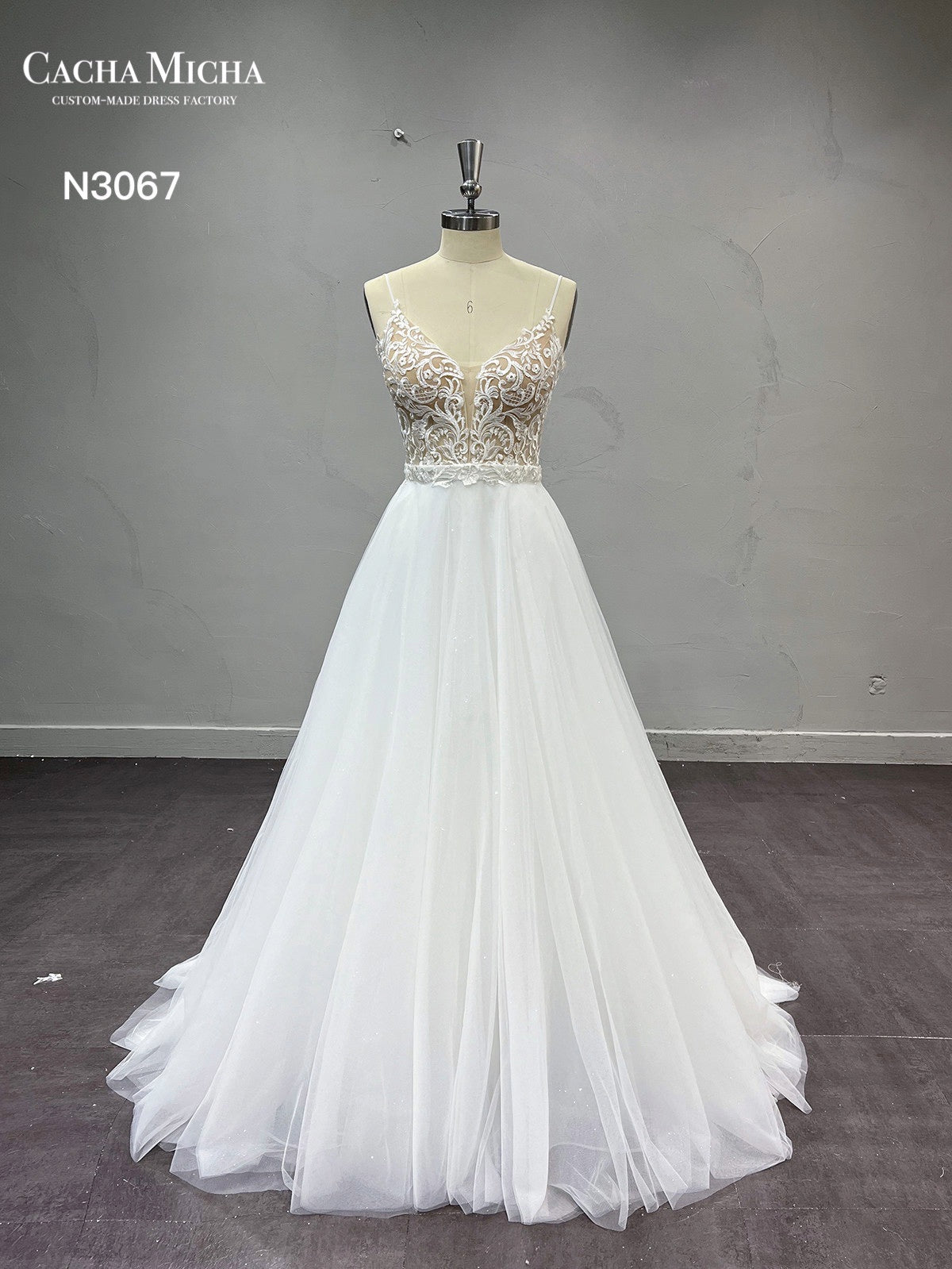 2 in 1 Detachable Skirt Lace Top A Line Wedding Dress N3067