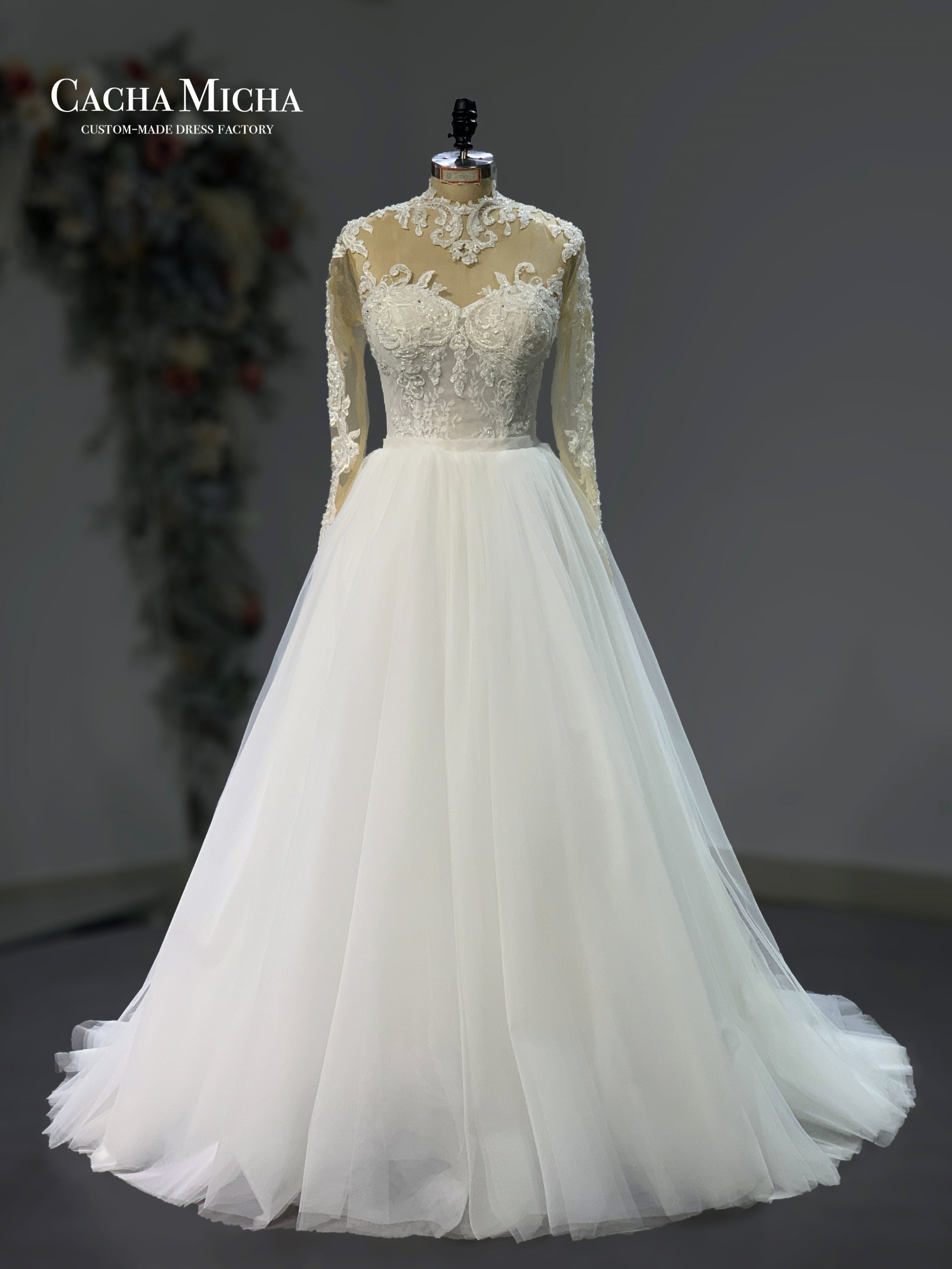 Ready to Ship 2 Pieces Beaded Lace Mermaid Wedding Dress R3563