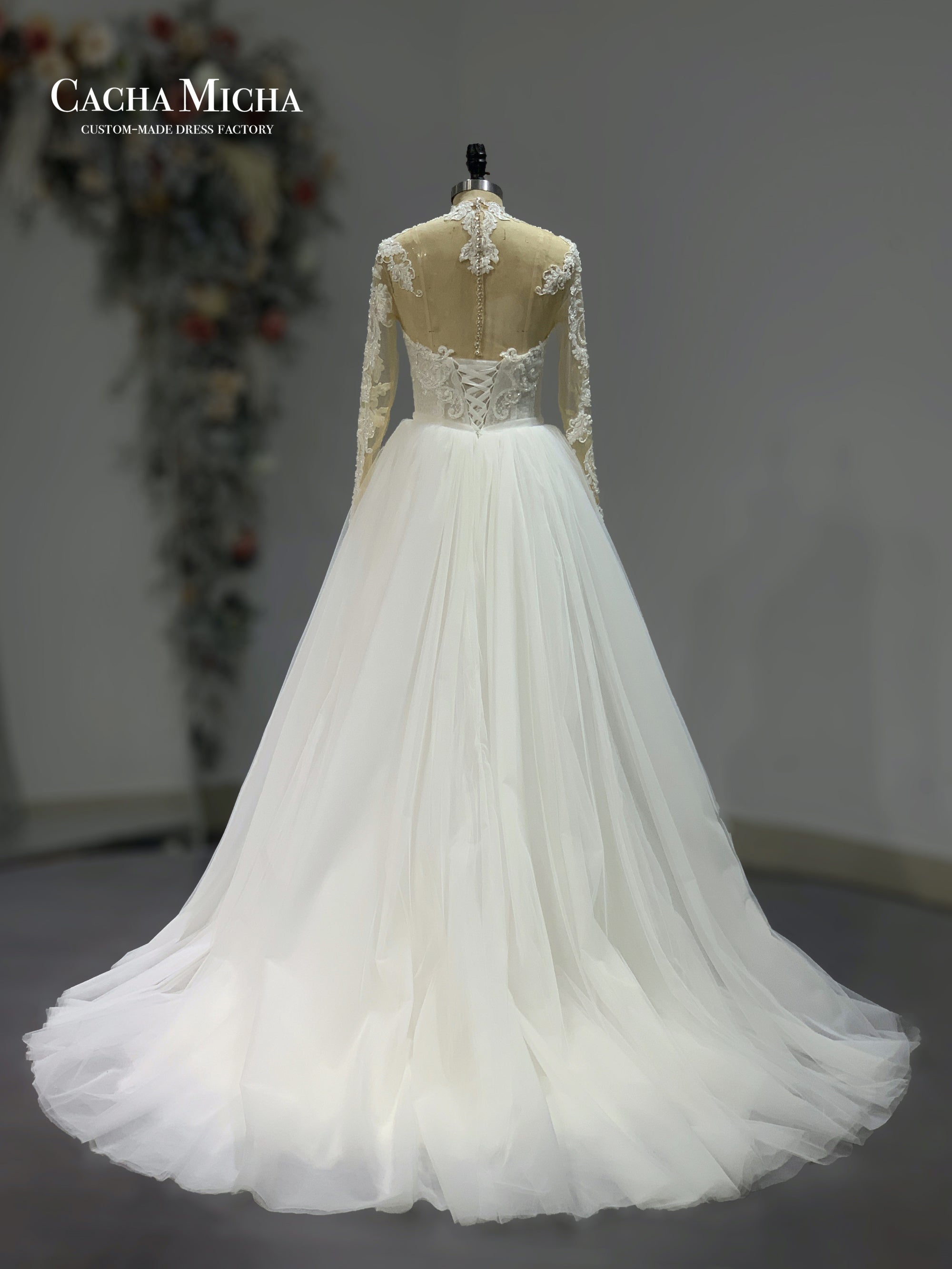 Ready to Ship 2 Pieces Beaded Lace Mermaid Wedding Dress R3563