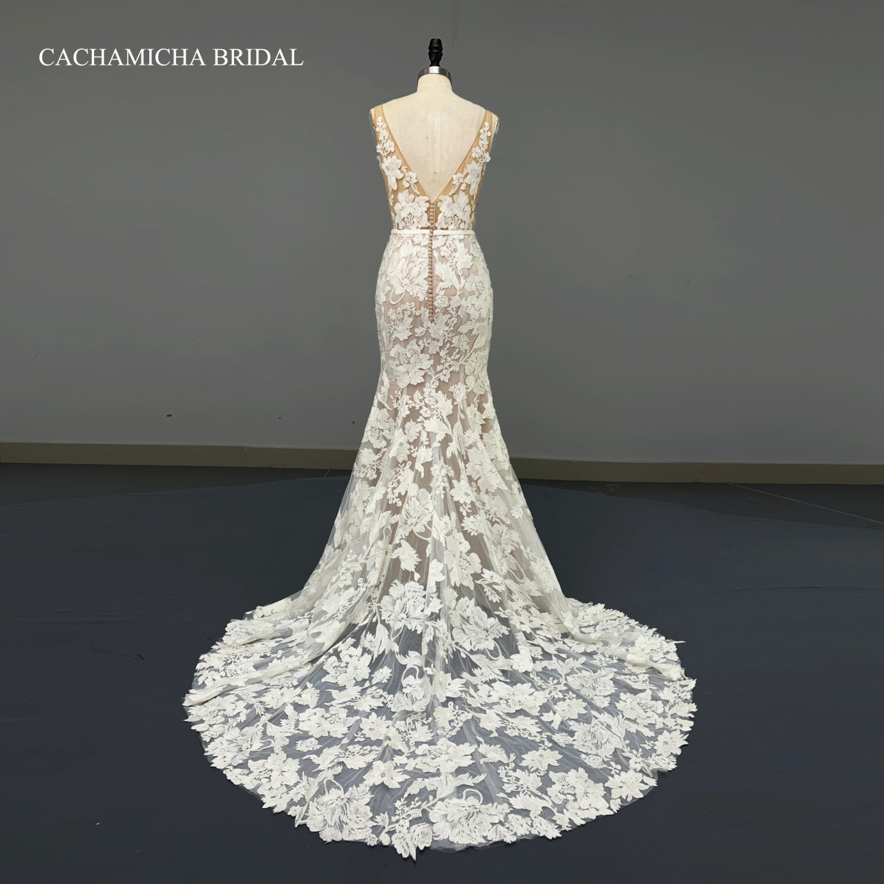 Beautiful Boho Lace Mermaid Wedding Gown CNX2125