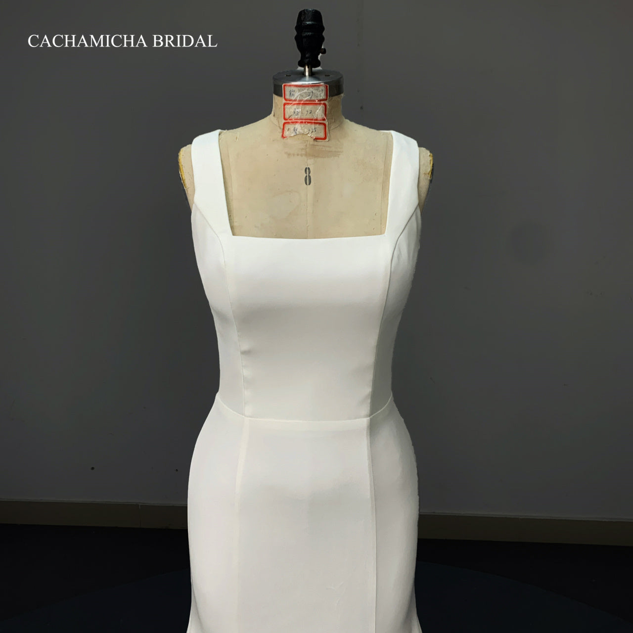 Sexy Backless Crepe Mermaid Wedding Dress 1236