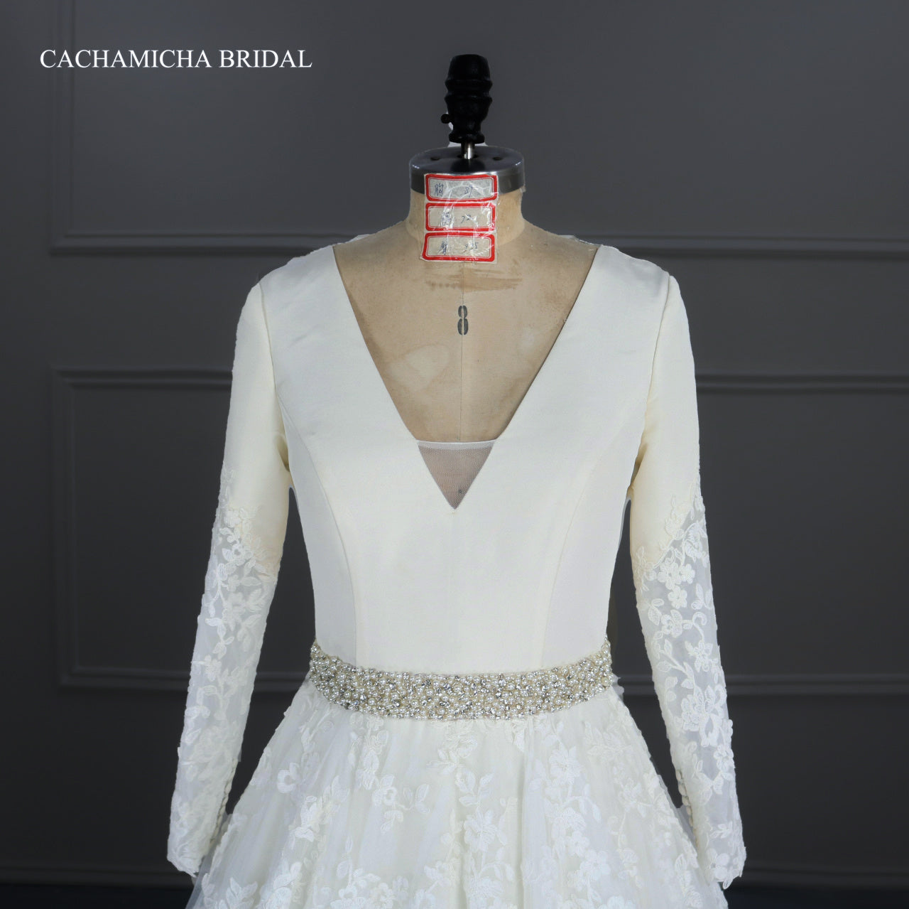 Elegant Satin Top Lace Ball Gown Wedding Gown C9369