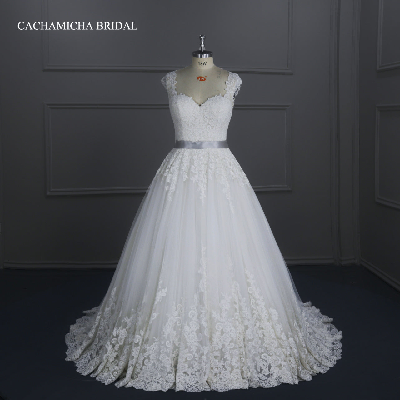 Corded Lace A Line Wedding Gown C9859