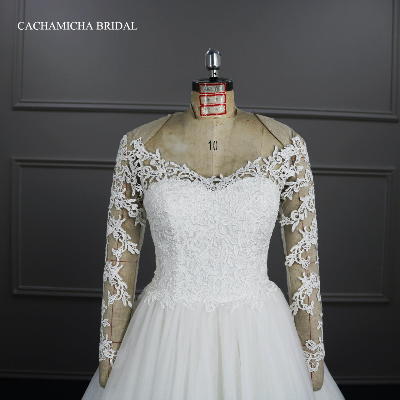 V Neck Guipure Lace Ball Gown Wedding Dress DW29