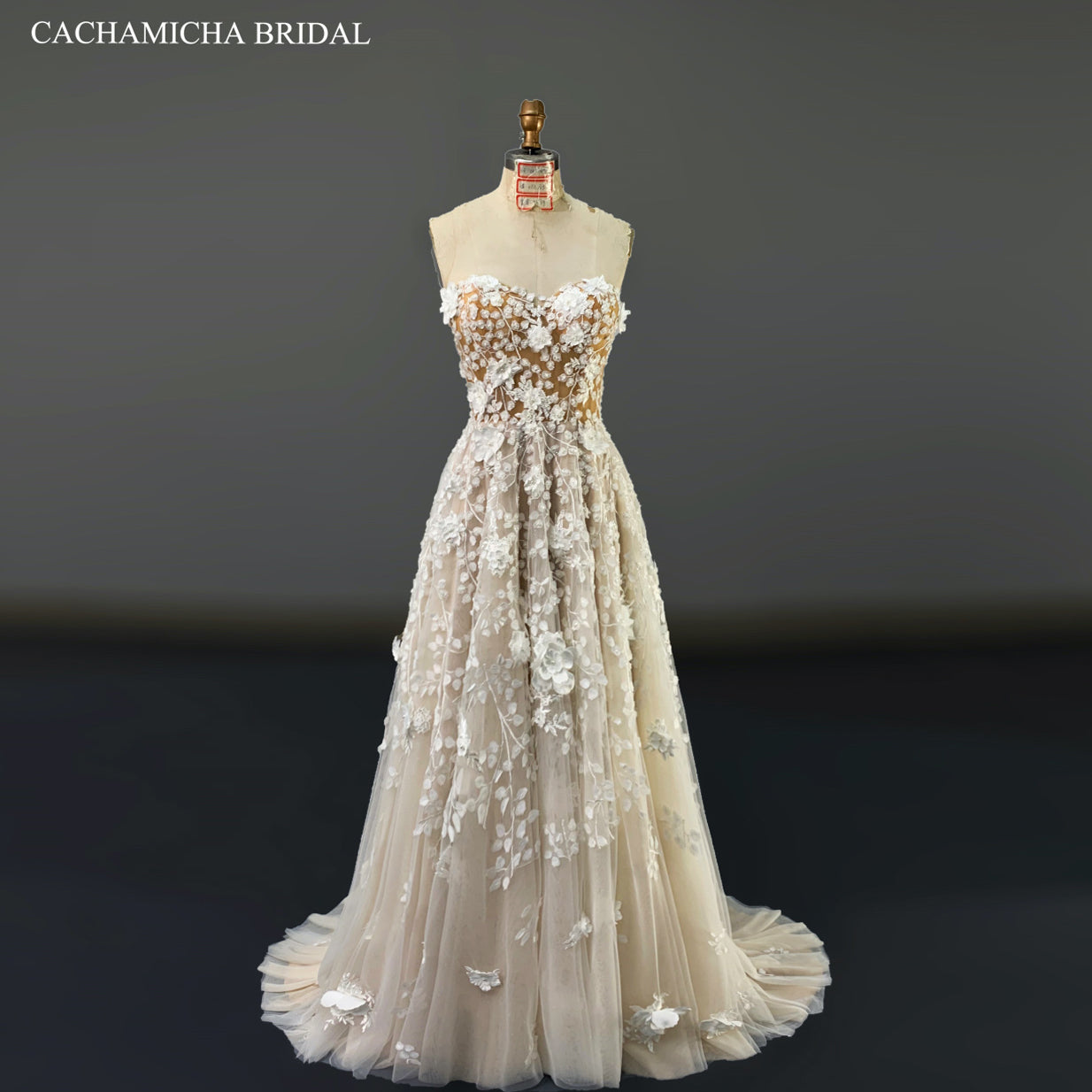 Sweetheart Stunning 3D Floral Lace Bridal Dress 4215