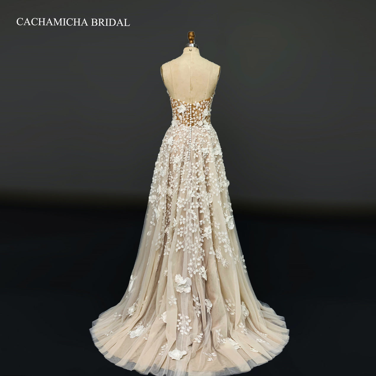 Sweetheart Stunning 3D Floral Lace Bridal Dress 4215