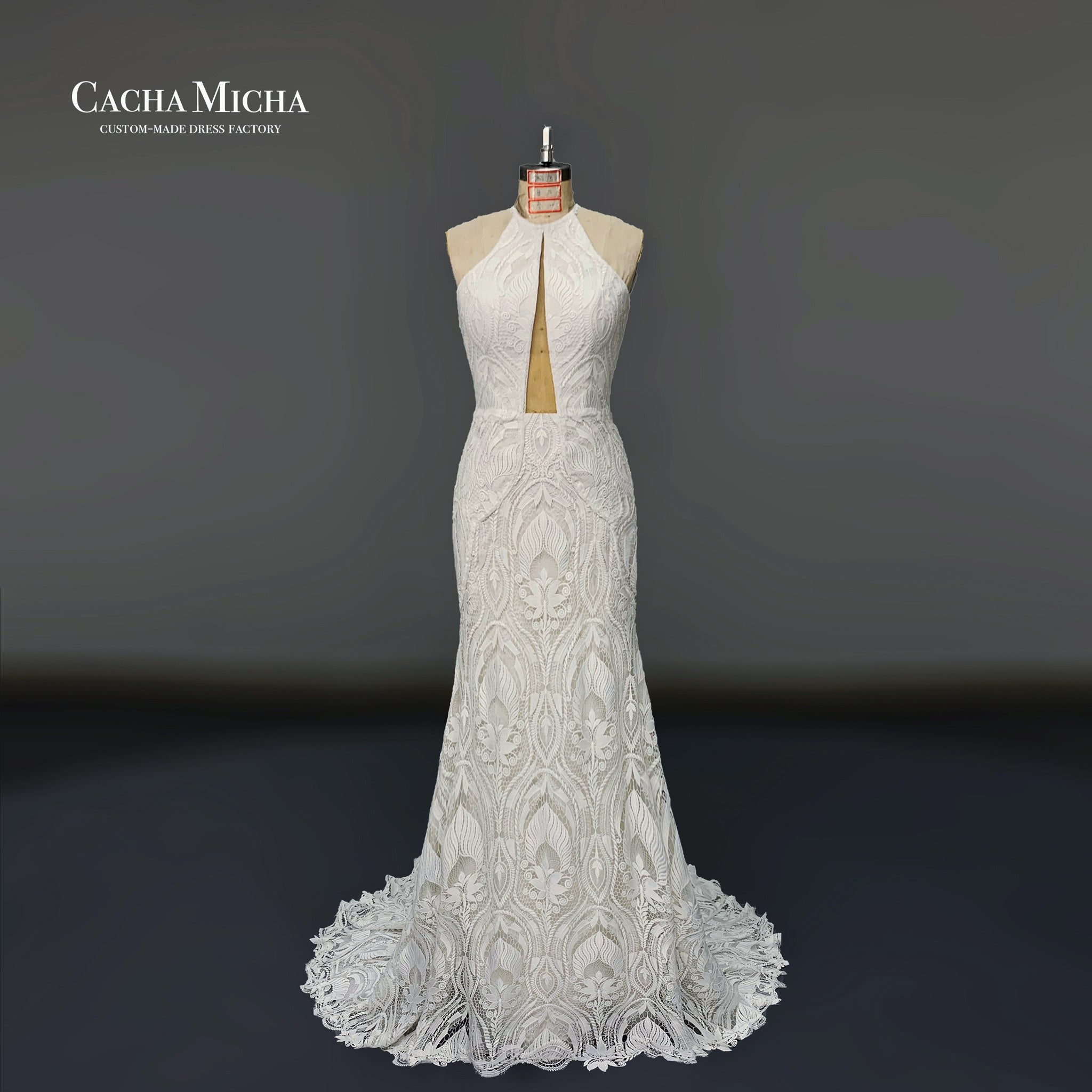 Cut Out Back Bohemia Lace Mermaid Bridal Dress O415