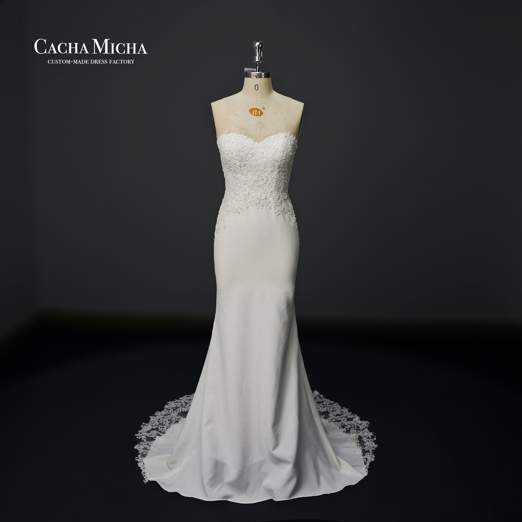Simple Lace Sweetheart Cut-out Train Mermaid Bridal Dress